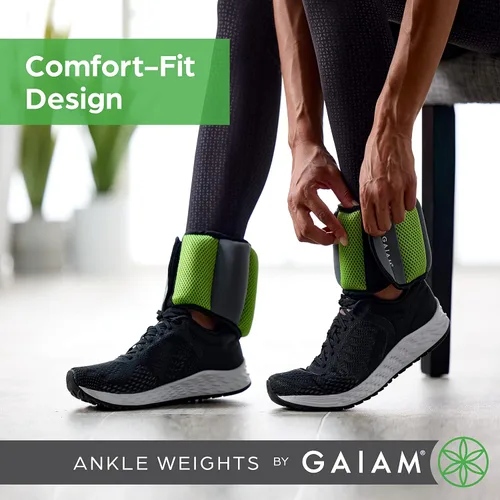Miniatura 5 de Gaiam Ankle Weights, Wearable Bracelet to Strengthen, Tone & Sculpt, Adjustable Ankle Weights for Women & Men for Yoga, Dance, Pilates, Barre, Verde