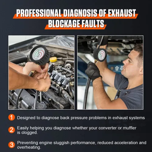 Miniatura 3 de Kit de probador de presión de escape DUOYI con manguera de 6 pies, kit de medidor de presión de escape automotriz de diagnóstico profesional a