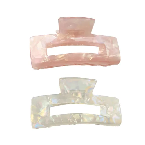 2 pinzas grandes para cabello grueso, pinzas de pelo de tortuga, clips de mandíbula de mariposa francesa de celuloide acrílico, fijación fuerte para