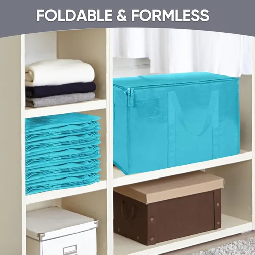 Miniatura 8 de TICONN Paquete de 2 bolsas de mudanza extra grandes resistentes con cremalleras y asas de transporte, bolsas de almacenamiento duraderas