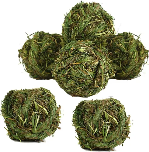 Miniatura 11 de Hamiledyi Pelota masticable de conejo Timothy Grass Molienda de animales pequeños, juguetes masticables para conejos, conejos, hámster, cobayas