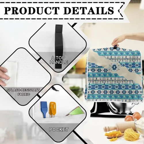 Miniatura 5 de Aztec Kitchen Aid - Cubierta para batidora de cocina, tamaño S, a prueba de polvo, compatible con batidora de soporte de 5 a 8 cuartos de galón