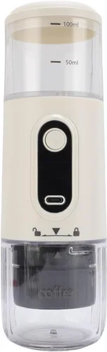 Zunate Cafetera portátil, cafetera de viaje compatible con café molido y cápsulas para viajes, camping, senderismo, pesca, picnic y trabajo (blanco)