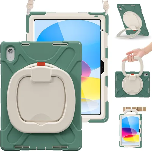 Miniatura 8 de BRAECN Funda para iPad (A16) de 11ª/10ª generación de 11 pulgadas/10.9 pulgadas 2025/2022, funda de silicona resistente con protector de pantalla