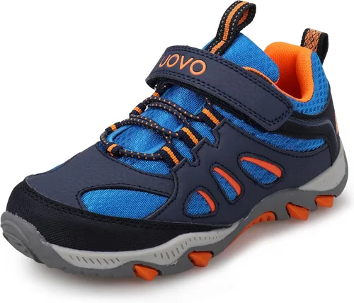UOVO Botas de senderismo resistentes al agua para niños, zapatos para caminar al aire libre, antideslizantes, al tobillo, zapatos deportivos