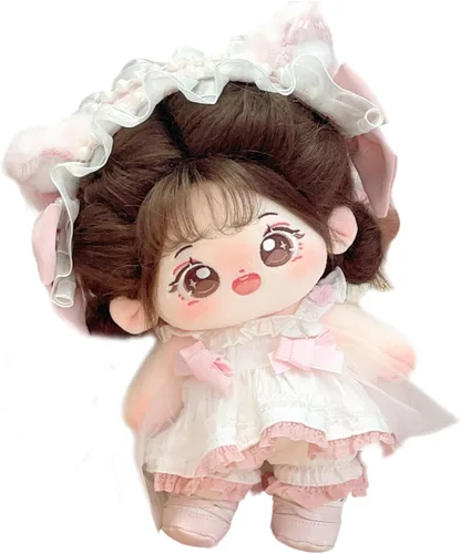 CALEMBOU Muñeca de peluche - Muñeca de algodón suave y linda de 20 cm de anime kawaii con disfraz de esqueleto y ropa (Chacha)