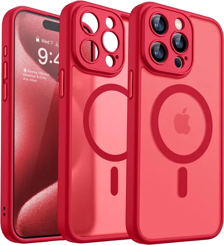 Miniatura 132 de CANSHN Funda magnética compatible con iPhone 17 Pro, mejorada [protección completa de la cámara] [compatible con Magsafe] [mate translúcido] funda