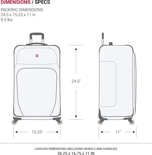 Miniatura 6 de SwissGear - Equipaje suave expandible Sion con ruedas Negro