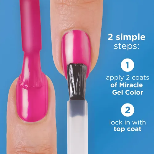 Miniatura 6 de Sally Hansen Miracle Gel Supercharged Pinks Esmalte de uñas Fórmula similar a gel de calidad de salón, sistema de dos pasos, no necesita luz UV