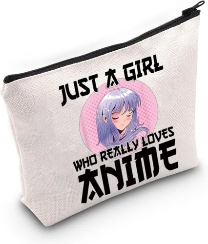 LEVLO Bolsa de maquillaje para fanáticos del anime, regalo para amantes del anime, bolsa de maquillaje cosmética de anime para mujeres, bolsa de Ama