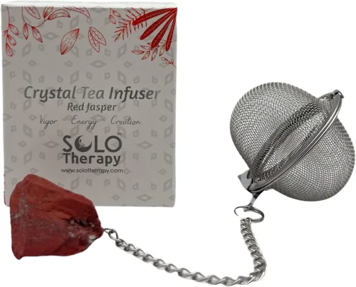 Miniatura 8 de Infusor de té de cristal, cristal de amatista, colador de té de malla de acero inoxidable, filtro de té de bola de cristal de amatista con gancho
