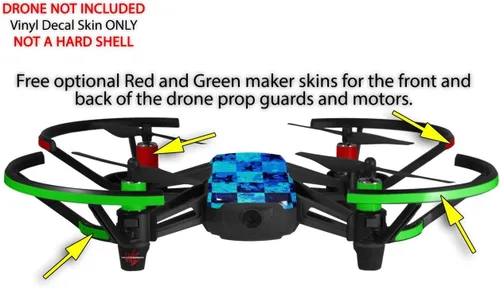Miniatura 3 de Paquete de 2 calcomanías para DJI Ryze Tello Drone Blue Star Checkers Drone no incluido