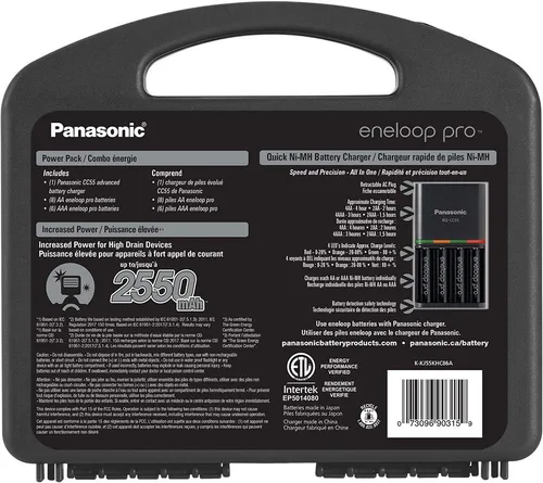 Miniatura 3 de Panasonic K-KJ55KHC86A Eneloop pro - Baterías recargables de alta capacidad 8AA, 6AAA y Panasonic BK-4HCCA12FA pro AAA de alta capacidad Ni-MH