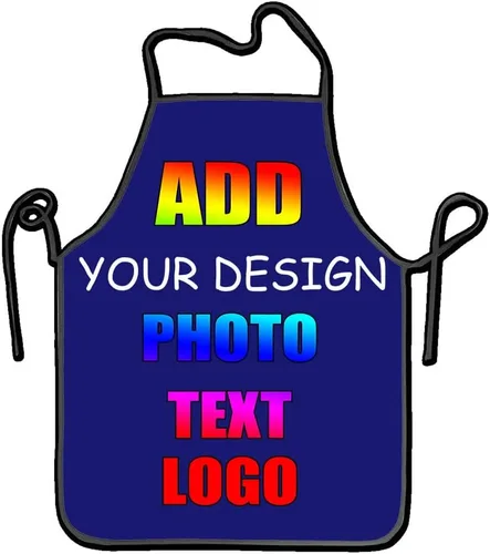 Miniatura 18 de NALAHOME Delantales personalizados para hombres y mujeres delantales personalizados con logotipo de texto fotográfico Negro