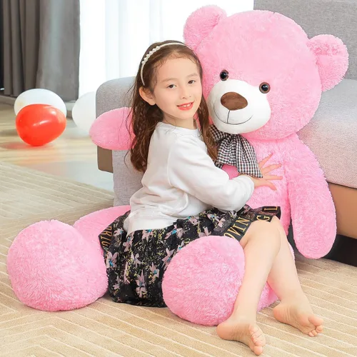 Miniatura 6 de Oso de peluche gigante de 47 pulgadas, animal de peluche marrón grande de 4 pies, oso de peluche de chocolate suave, regalos para novias, niños