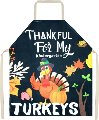 Delantal de cocina de Acción de Gracias, delantal de cocina para hombres y mujeres, delantal de cocina de otoño, delantal de calabaza y pavo