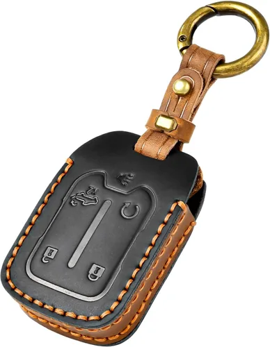 OFFCURVE Funda de cuero para llave de automóvil Chevy GMC, compatible con Chevrolet Silverado Suburban Tahoe GMC Acadia Sierra Terrain Yukon Smart