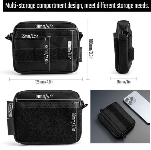 Miniatura 2 de TACTICAL_GEEK Organizador de almacenamiento A3 EDC de nailon, multifuncional, pequeño bolsillo para herramientas, bolsa de almacenamiento multiusos