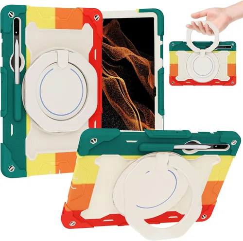 Miniatura 23 de Dteck Funda inteligente de cuero para Samsung Galaxy Tab S8 Ultra de 14.6 pulgadas 2022, azul con bolsillo frontal, soporte de múltiples ángulos