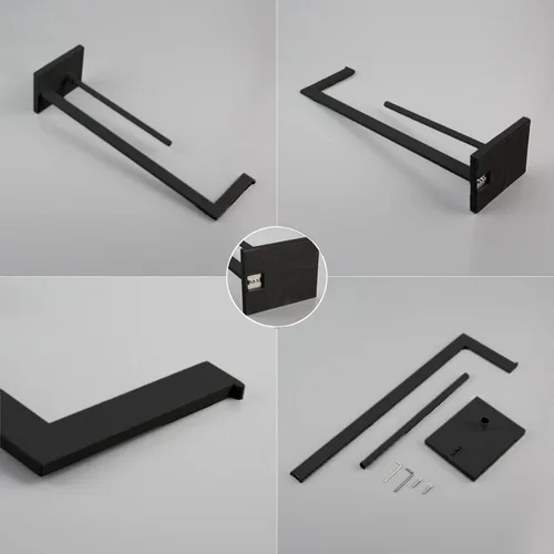 Miniatura 6 de GERZWY SUS 304 - Soporte de papel higiénico de acero inoxidable, soporte de papel higiénico de pedestal con reserva, negro mate DZY004-BK
