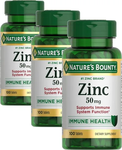 Miniatura 10 de Nature's Bounty Zinc 50mg, suplemento de apoyo inmunológico y antioxidante, promueve la salud de la piel, 1 cápsula por día, sin gluten, 250