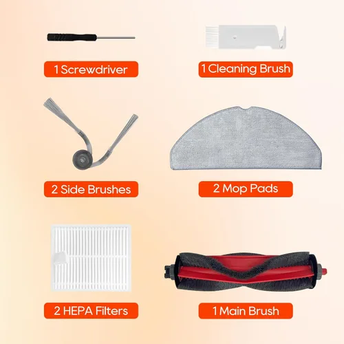 Miniatura 3 de Piezas de repuesto Q7 M5 para aspiradora robot Roborock Q7 M5 / M5+, Q7 L5 / L5+, 1 cepillo principal, 2 cepillos laterales, 2 filtros HEPA, 2
