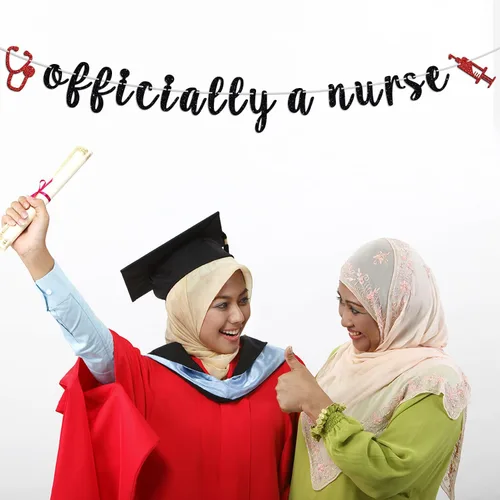 Miniatura 4 de Cartel oficial de una enfermera – Felicidades Enfermera Grad/Nailed It/BSN/RN/NP/LPN – Suministros de decoración de fiesta de graduación
