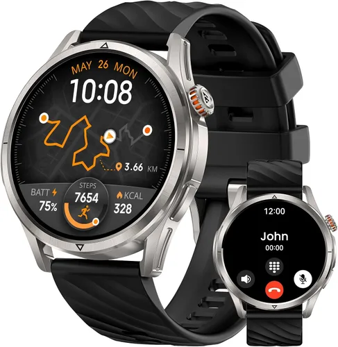 Miniatura 10 de KOSPET Magic R10 - Reloj inteligente GPS para hombres, cuerpo de acero inoxidable, batería de 50 días, impermeable 5ATM, 180 modos deportivos