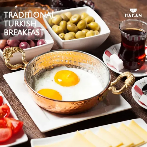 Miniatura 7 de Hakan Sartén de Cobre para Huevos para Cocinar Sartén Pequeña Hecha a Mano Sartén Martillada con Asas Dobles para Tortilla Utensilios