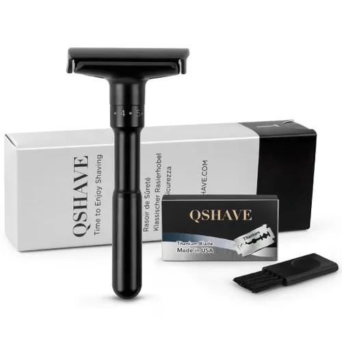 Miniatura 8 de QSHAVE Juego de maquinilla de afeitar de seguridad de doble borde ajustable (azor)