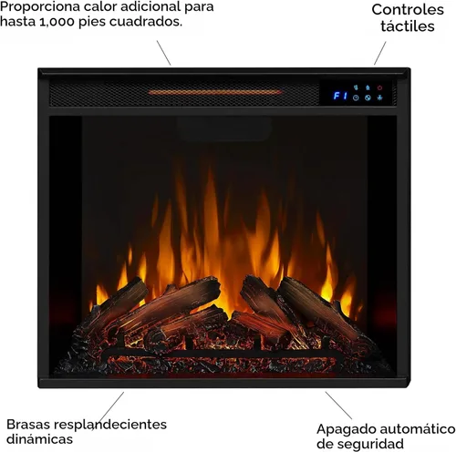 Miniatura 8 de Real Flame Chateau - Chimenea eléctrica esquinera de 41 pulgadas con repisa para sala de estar o dormitorio, calentador de inserto reemplazable