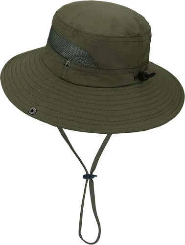 Miniatura 8 de Sombrero de sol para niños al aire libre UPF 50+ sombreros de sol de ala ancha para niños, sombrero de pesca, sombrero de pesca de 5 a 12 años