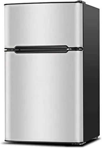 Miniatura 2 de Mini refrigerador de 3.2 pies cúbicos con congelador, refrigerador retro de 2 puertas y congelador de bajo ruido, eficiencia energética, 7 modos