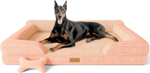 Miniatura 15 de CWAWZ Cama ortopédica para perros extra grandes, cama ortopédica para perros con espuma viscoelástica de gel refrescante, cama impermeable para Negro