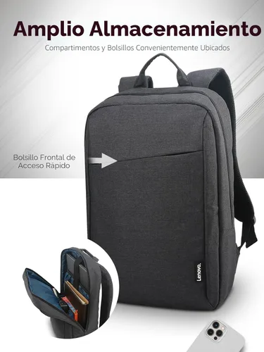 Miniatura 2 de Mochila para portátil Lenovo B210, 15.6 pulgadas para portátil/tableta, duradera, repelente al agua, ligera, diseño elegante, elegante para viajes