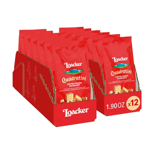 Miniatura 39 de Loacker Quadratini - Paquete grande de galletas de oblea variadas con sabor a frutas - Mezcla de limón, vainilla y yogur de frambuesa - Galletas