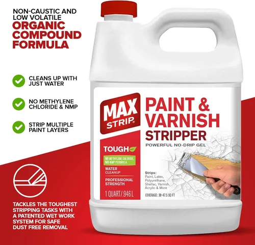 Miniatura 3 de Max Strip Decapante de Pintura y Barniz 32oz - Decapante de Pintura para Múltiples Capas de Pintura Acrílica, Látex, Óleo y a Base de Agua