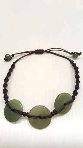 Miniatura 6 de Infinityee888 - Pulseras de cuentas de jade con moneda verde Feng Shui para hombres, mujeres, pulsera -BC01, Piedra