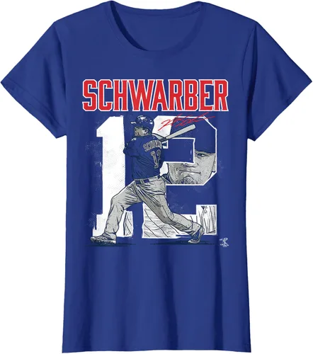 Miniatura 9 de Camiseta con número de jugador de Kyle Schwarber - Ropa, Azul / Patchwork, S