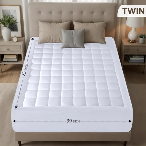 Miniatura 2 de Almohadillas de colchón premium, gemelo, Blanco