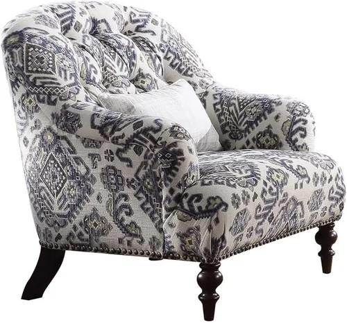 Miniatura 4 de ACME Saira - Sofá de dos plazas con 3 almohadas en tela gris claro
