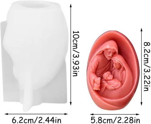 Miniatura 2 de Moldes de resina para velas 3D de Jesús y la Virgen Familia, figuras religiosas, moldes de cera derretida, moldes de silicona Virgen María sostiene