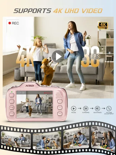 Miniatura 3 de NBD Cámaras digitales de 64 MP para fotografía, cámara de punto y disparo 4K, cámaras de viaje compactas con zoom 16X, cámara