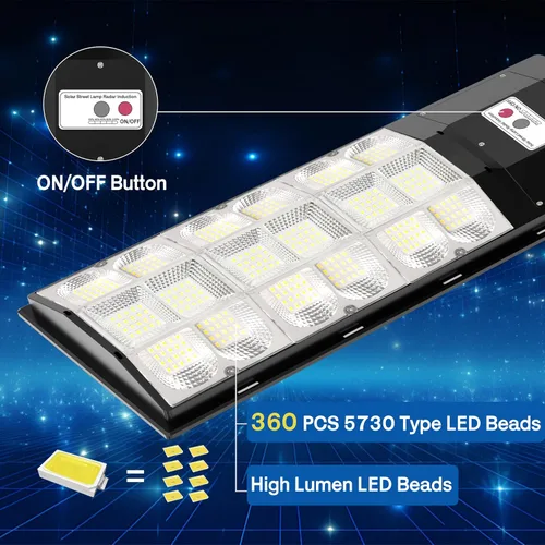Miniatura 5 de Farolas solares impermeables para exteriores, 6500K 8500W gran angular, luz de inundación LED IP66 del atardecer al amanecer solar con sensor