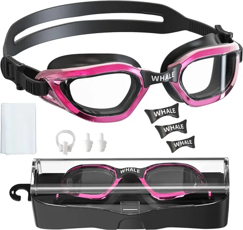 Miniatura 12 de Whale Gafas de natación para niños, 100% protección UV y antivaho - Sello de silicona ultra suave, para edades de 4 a 14 años dorado brillante