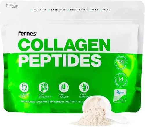Suplemento de péptidos de colágeno hidrolizados para mujeres y hombres - Soporte para articulaciones, cabello, piel y uñas - Alimentado con pasto
