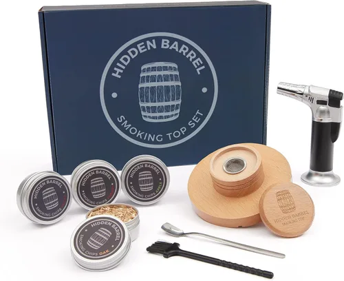 Miniatura 2 de Kits de ahumador de whisky con antorcha de 4 sabores de virutas de madera, cóctel de bourbon, kit de ahumador a la antigua, regalos para hombre, día