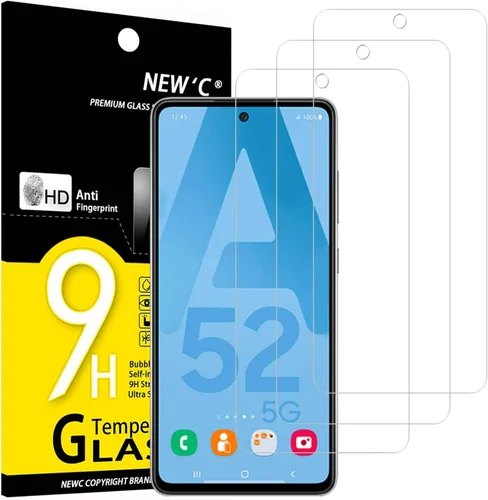 Miniatura 15 de NEW'C Paquete de 3 protectores de pantalla de vidrio templado diseñados para Samsung Galaxy A12, Galaxy A02s, resistente a los arañazos, sin