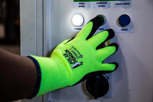 Miniatura 5 de Majestic Guante 3396HY/10 Pingüino Polar 3396HY - Guantes de invierno con forro, color verde y amarillo de alta visibilidad, con palmas recubiertas
