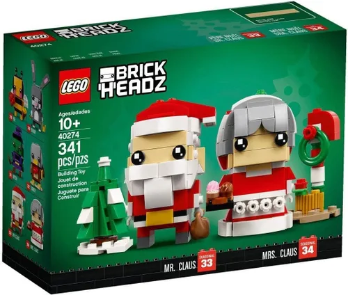 LEGO BrickHeadz Mr. & Mrs. Claus 40274 Kit de construcción (341 piezas)